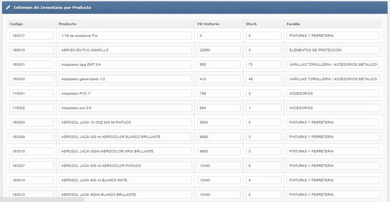 Sistema de Inventario