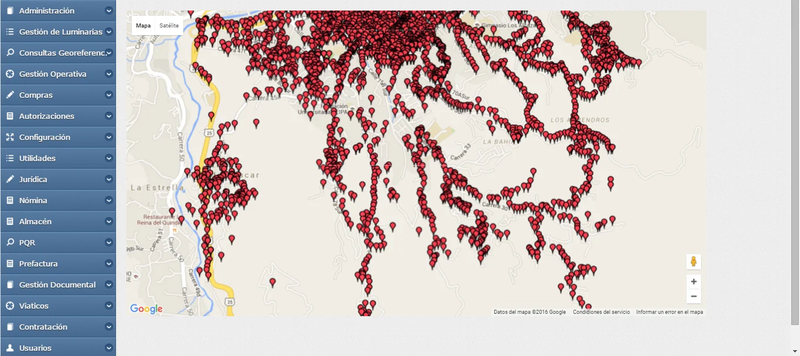 Mapa Georreferenciado Alumbrado Público